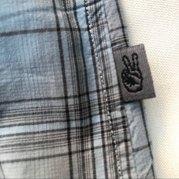 John Varvatos shirt button down blue plaid long sleeve men’s size XL - Picture 5 of 9